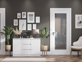 Комод 2-ств. с 3 ящиками "Бьянко" (Белый лофт) в Можге - mozhga.ok-mebel.com | фото 2