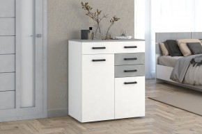 Комод Ева (Белый текстурный/Бетонный камень) в Можге - mozhga.ok-mebel.com | фото