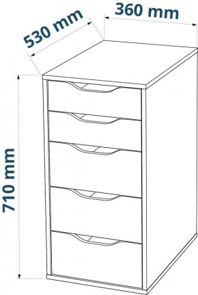 Комод Ингар белый с пятью выдвижными ящиками в Можге - mozhga.ok-mebel.com | фото 3