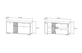 ЛАНС Комод К101 (дуб бунратти/белый) в Можге - mozhga.ok-mebel.com | фото 2