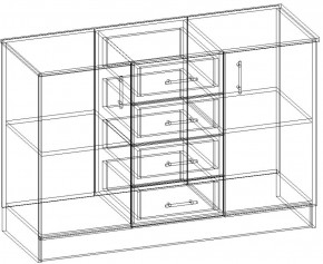 СОФИЯ Комод К1000 2Д (венге/дуб белфорт) в Можге - mozhga.ok-mebel.com | фото 3