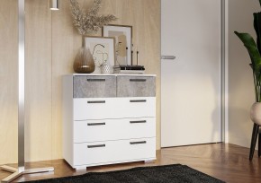 Комод Стандарт-5 NEW (белый/цемент светлый) в Можге - mozhga.ok-mebel.com | фото 3