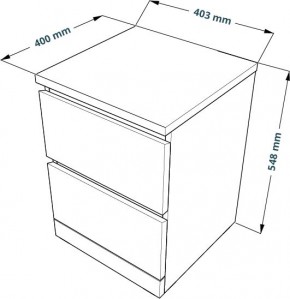 Комод Варма 2 с двумя выдвижными ящиками, цвет белый в Можге - mozhga.ok-mebel.com | фото 3