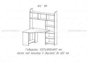 Компьютерный стол №19 (Анкор темный) в Можге - mozhga.ok-mebel.com | фото 3