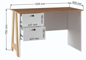 Компьютерный стол Теодора белый / крафт золотой в Можге - mozhga.ok-mebel.com | фото 3