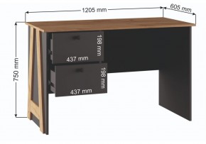 Компьютерный стол Теодора графит / крафт золотой в Можге - mozhga.ok-mebel.com | фото 3