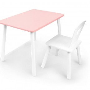 Комплект детской мебели стол и стул Корона (Розовый/Белый/Белый) в Можге - mozhga.ok-mebel.com | фото 2