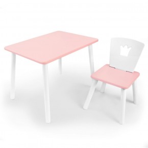 Комплект детской мебели стол и стул Корона (Розовый/Розовый/Белый) в Можге - mozhga.ok-mebel.com | фото 1