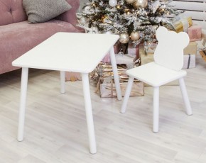 Комплект детской мебели стол и стул Мишутка (Белый/Белый/Белый) в Можге - mozhga.ok-mebel.com | фото