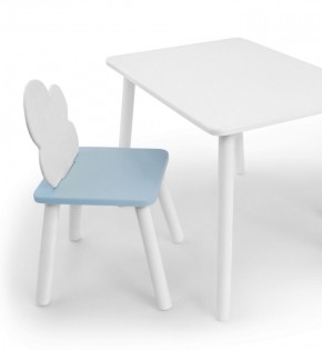 Комплект детской мебели стол и стул Облачко (Белый/Голубой/Белый) в Можге - mozhga.ok-mebel.com | фото 1