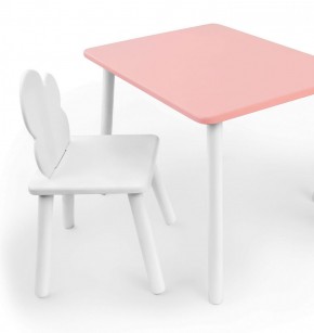Комплект детской мебели стол и стул Облачко (Розывый/Белый/Белый) в Можге - mozhga.ok-mebel.com | фото