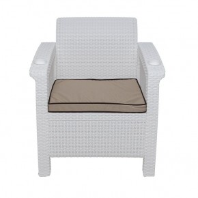 Комплект кресел Yalta Premium Double Seat (Ялта) белый (+подушки под спину) в Можге - mozhga.ok-mebel.com | фото 2
