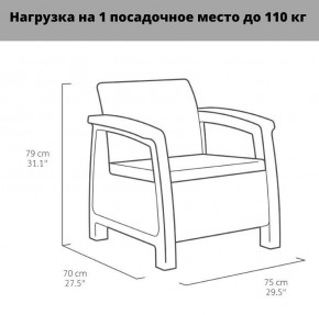 Комплект мебели Корфу Рест (Corfu Rest - without table) капучино-песок в Можге - mozhga.ok-mebel.com | фото 3