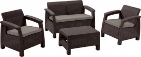 Комплект мебели Корфу сет (Corfu set) коричневый - серо-бежевый * в Можге - mozhga.ok-mebel.com | фото 1