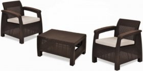Комплект мебели Корфу Уикенд (Corfu Weekend) коричневый - серо-бежевый * в Можге - mozhga.ok-mebel.com | фото