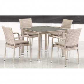 Комплект плетеной мебели T256C/Y376C-W85 Latte (4+1) + подушки на стульях в Можге - mozhga.ok-mebel.com | фото 3
