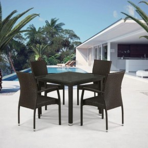 Комплект плетеной мебели T257A/YC379A-W53 Brown (4+1) + подушки на стульях в Можге - mozhga.ok-mebel.com | фото 1