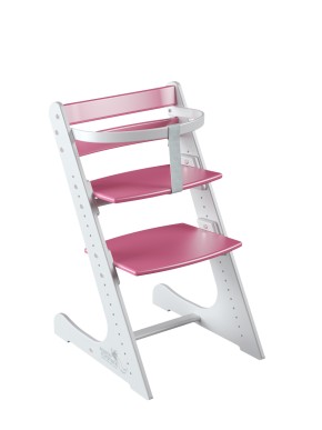 Комплект растущий стул и жесткий ограничитель Конёк Горбунёк Комфорт  (Бело-розовый) в Можге - mozhga.ok-mebel.com | фото