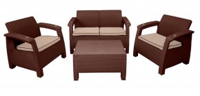 Комплект уличной мебели Yalta Premium Terrace Set (Ялта) шоколадый (+подушки под спину) в Можге - mozhga.ok-mebel.com | фото