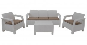 Комплект уличной мебели Yalta Premium Terrace Triple Set (Ялта) белый (+подушки под спину) в Можге - mozhga.ok-mebel.com | фото