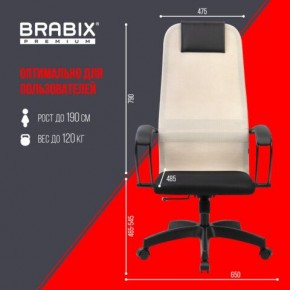 Кресло BRABIX PREMIUM "Ultimate EX-800" пластик, плотная двойная сетка Х2, черное/бежевое, 532916 в Можге - mozhga.ok-mebel.com | фото 6