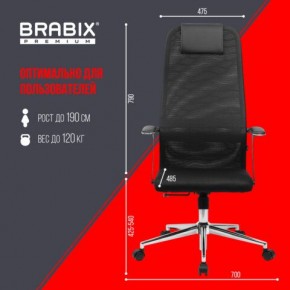 Кресло BRABIX PREMIUM "Ultimate EX-801" хром, плотная двойная сетка Х2, черное, 532917 в Можге - mozhga.ok-mebel.com | фото 7