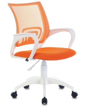 Кресло BRABIX "Fly MG-396W", пластик белый, сетка, оранжевое, 532401, MG-396W_532401 в Можге - mozhga.ok-mebel.com | фото
