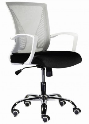 Кресло BRABIX "Wings MG-306" (пластик белый, хром, сетка, серое/черное) 532010 в Можге - mozhga.ok-mebel.com | фото