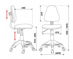 Кресло детское Бюрократ KD-4-F/TW-96-1 оранжевый TW-96-1 в Можге - mozhga.ok-mebel.com | фото 3