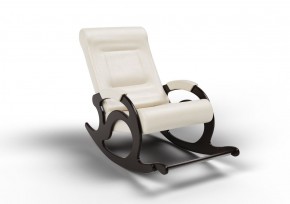Кресло-качалка Тироль 12-К-КР (экокожа/венге) КРЕМ в Можге - mozhga.ok-mebel.com | фото