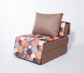 Кресло-кровать бескаркасное Харви (коричневый-геометрия браун) в Можге - mozhga.ok-mebel.com | фото