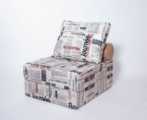 Кресло-кровать-пуф бескаркасное Прайм (Газета) в Можге - mozhga.ok-mebel.com | фото