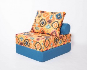 Кресло-кровать-пуф бескаркасное Прайм (мехико желтый-морская волна) в Можге - mozhga.ok-mebel.com | фото