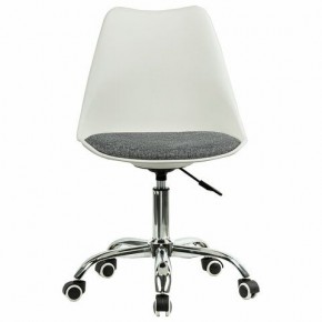 Кресло стул BRABIX "Eames MG-310 CH", хром, пластик белый, ткань серая, 532924 в Можге - mozhga.ok-mebel.com | фото