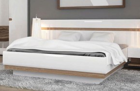Кровать 140/TYP 91-01 с подъемником, LINATE ,цвет белый/сонома трюфель в Можге - mozhga.ok-mebel.com | фото 1
