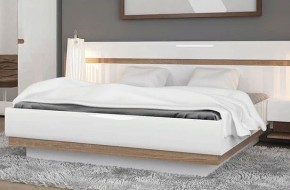 Кровать 160/TYP 92, LINATE ,цвет белый/сонома трюфель в Можге - mozhga.ok-mebel.com | фото 2
