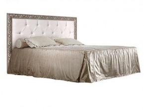 Кровать 2-х спальная (1,4 м) Тиффани штрих-лак/серебро с мягким изголовьем со стразами (ТФКР140-2[7]) в Можге - mozhga.ok-mebel.com | фото