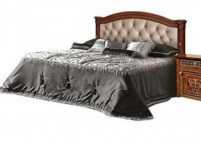 Кровать 2-х спальная с мягким изголовьем Карина-3 орех (К3КР-3[1]) в Можге - mozhga.ok-mebel.com | фото