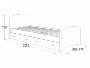 Кровать-6 одинарная с 2-мя ящиками (800*2000) в Можге - mozhga.ok-mebel.com | фото 2