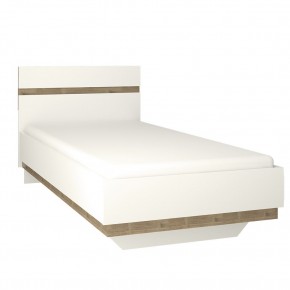 Кровать 90/TYP 90, LINATE ,цвет белый/сонома трюфель в Можге - mozhga.ok-mebel.com | фото