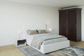 Кровать Берлин с ПМ 1600 (экокожа белая) в Можге - mozhga.ok-mebel.com | фото 2