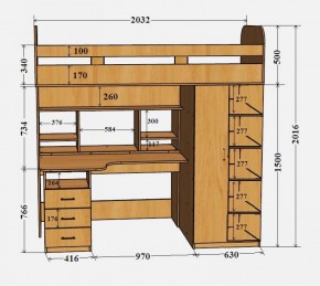 Кровать-чердак Аракс в Можге - mozhga.ok-mebel.com | фото 4