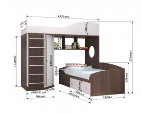 Кровать-чердак Кадет 2 с металлической лестницей в Можге - mozhga.ok-mebel.com | фото 2