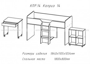 КАПРИЗ-14 Кровать 800 двухъярусная без рисунка в Можге - mozhga.ok-mebel.com | фото 2