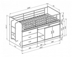 Кровать-чердак "Дюймовочка-6" Белый в Можге - mozhga.ok-mebel.com | фото 2