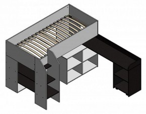 Кровать-чердак "Теремок-2" Дуб молочный/Оранжевый в Можге - mozhga.ok-mebel.com | фото 2