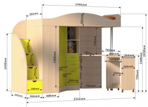 Кровать-чердак Юниор 4 (800*1900) в Можге - mozhga.ok-mebel.com | фото 3