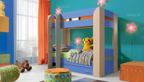 Кровать детская 2-х ярусная Юниор-6 с ящиком ЛДСП (800*1900) в Можге - mozhga.ok-mebel.com | фото 1