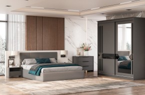 Кровать двойная №4 с основанием (Серый) в Можге - mozhga.ok-mebel.com | фото 3