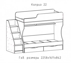 КАПРИЗ-22 Кровать двухъярусная 800 настил ЛДСП в Можге - mozhga.ok-mebel.com | фото 2